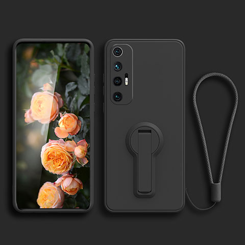 Silikon Hülle Handyhülle Ultra Dünn Schutzhülle Tasche Flexible mit Ständer für Xiaomi Mi 10S 5G Schwarz