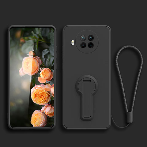 Silikon Hülle Handyhülle Ultra Dünn Schutzhülle Tasche Flexible mit Ständer für Xiaomi Mi 10T Lite 5G Schwarz