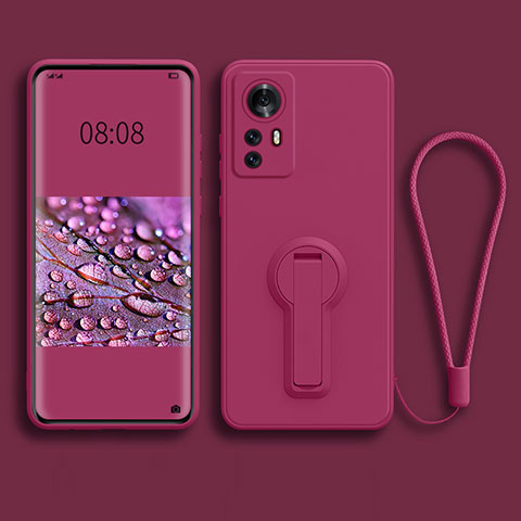 Silikon Hülle Handyhülle Ultra Dünn Schutzhülle Tasche Flexible mit Ständer für Xiaomi Mi 12S Pro 5G Pink