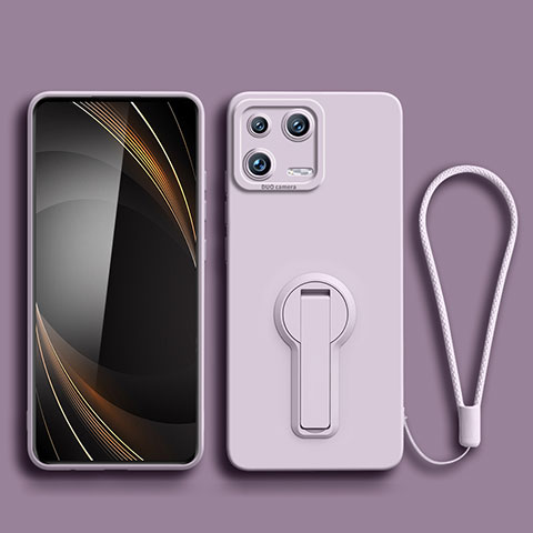 Silikon Hülle Handyhülle Ultra Dünn Schutzhülle Tasche Flexible mit Ständer für Xiaomi Mi 13 Pro 5G Helles Lila