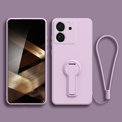 Silikon Hülle Handyhülle Ultra Dünn Schutzhülle Tasche Flexible mit Ständer für Xiaomi Mi 13T 5G Helles Lila