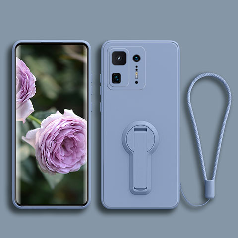 Silikon Hülle Handyhülle Ultra Dünn Schutzhülle Tasche Flexible mit Ständer für Xiaomi Mi Mix 4 5G Lavendel Grau