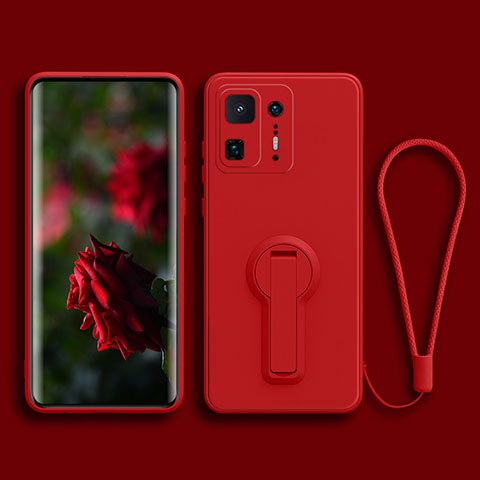 Silikon Hülle Handyhülle Ultra Dünn Schutzhülle Tasche Flexible mit Ständer für Xiaomi Mi Mix 4 5G Rot