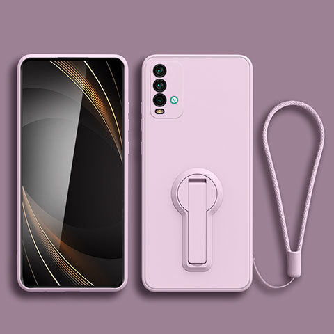 Silikon Hülle Handyhülle Ultra Dünn Schutzhülle Tasche Flexible mit Ständer für Xiaomi Redmi 9 Power Helles Lila