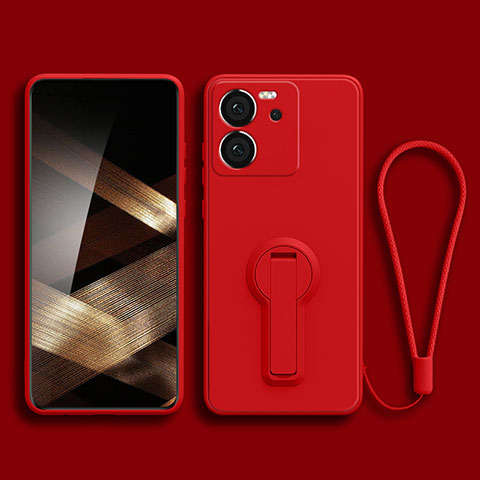 Silikon Hülle Handyhülle Ultra Dünn Schutzhülle Tasche Flexible mit Ständer für Xiaomi Redmi K60 Ultra 5G Rot