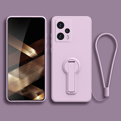 Silikon Hülle Handyhülle Ultra Dünn Schutzhülle Tasche Flexible mit Ständer für Xiaomi Redmi Note 12 Turbo 5G Helles Lila