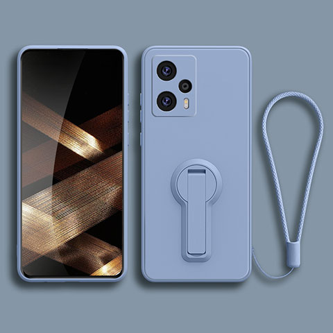 Silikon Hülle Handyhülle Ultra Dünn Schutzhülle Tasche Flexible mit Ständer für Xiaomi Redmi Note 12 Turbo 5G Lavendel Grau