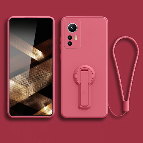 Silikon Hülle Handyhülle Ultra Dünn Schutzhülle Tasche Flexible mit Ständer für Xiaomi Redmi Note 12S Rosa