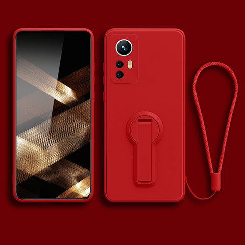 Silikon Hülle Handyhülle Ultra Dünn Schutzhülle Tasche Flexible mit Ständer für Xiaomi Redmi Note 12S Rot