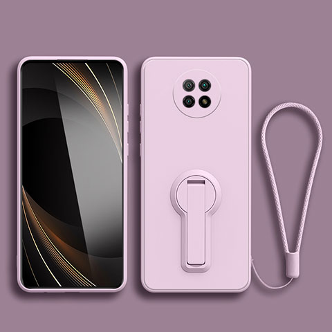 Silikon Hülle Handyhülle Ultra Dünn Schutzhülle Tasche Flexible mit Ständer für Xiaomi Redmi Note 9T 5G Helles Lila