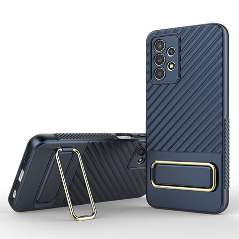 Silikon Hülle Handyhülle Ultra Dünn Schutzhülle Tasche Flexible mit Ständer KC1 für Samsung Galaxy A13 4G Blau