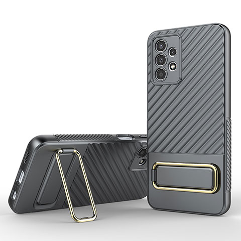 Silikon Hülle Handyhülle Ultra Dünn Schutzhülle Tasche Flexible mit Ständer KC1 für Samsung Galaxy A13 4G Grau