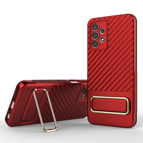 Silikon Hülle Handyhülle Ultra Dünn Schutzhülle Tasche Flexible mit Ständer KC1 für Samsung Galaxy A13 4G Rot