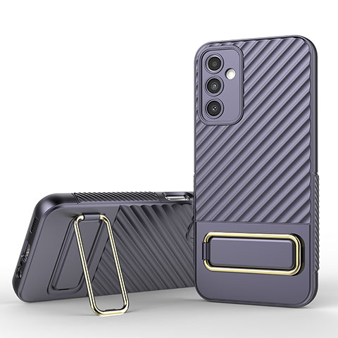 Silikon Hülle Handyhülle Ultra Dünn Schutzhülle Tasche Flexible mit Ständer KC1 für Samsung Galaxy A14 5G Helles Lila