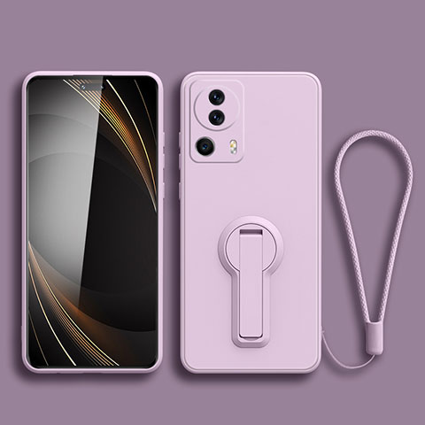 Silikon Hülle Handyhülle Ultra Dünn Schutzhülle Tasche Flexible mit Ständer S01 für Xiaomi Mi 13 Lite 5G Helles Lila