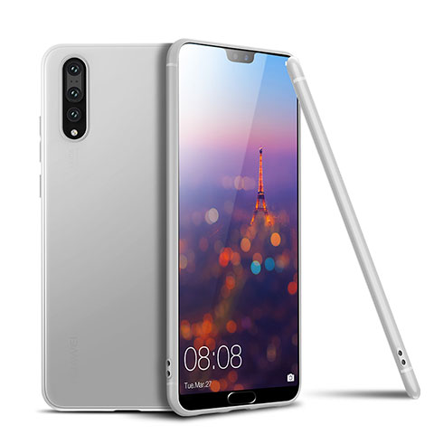 Silikon Hülle Handyhülle Ultra Dünn Schutzhülle Tasche S01 für Huawei P20 Pro Weiß