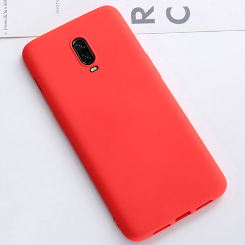 Silikon Hülle Handyhülle Ultra Dünn Schutzhülle Tasche S01 für OnePlus 6T Rot