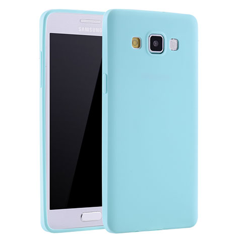 Silikon Hülle Handyhülle Ultra Dünn Schutzhülle Tasche S01 für Samsung Galaxy A7 Duos SM-A700F A700FD Hellblau