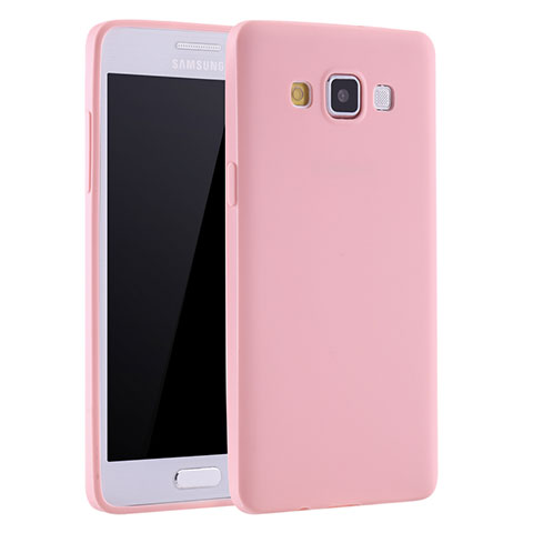 Silikon Hülle Handyhülle Ultra Dünn Schutzhülle Tasche S01 für Samsung Galaxy A7 Duos SM-A700F A700FD Rosa