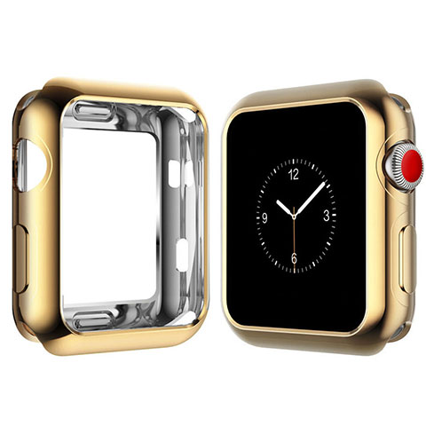 Silikon Hülle Handyhülle Ultra Dünn Schutzhülle Tasche S02 für Apple iWatch 4 40mm Gold