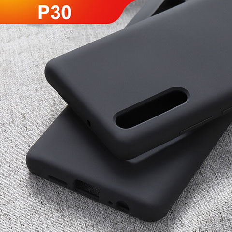 Silikon Hülle Handyhülle Ultra Dünn Schutzhülle Tasche S03 für Huawei P30 Schwarz