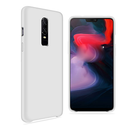 Silikon Hülle Handyhülle Ultra Dünn Schutzhülle Tasche S03 für OnePlus 6 Weiß