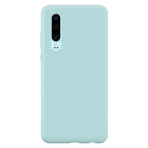 Silikon Hülle Handyhülle Ultra Dünn Schutzhülle Tasche S04 für Huawei P30 Hellblau