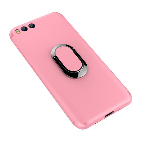 Silikon Hülle Handyhülle Ultra Dünn Schutzhülle Tasche Silikon mit Fingerring Ständer für Xiaomi Mi 6 Rosa