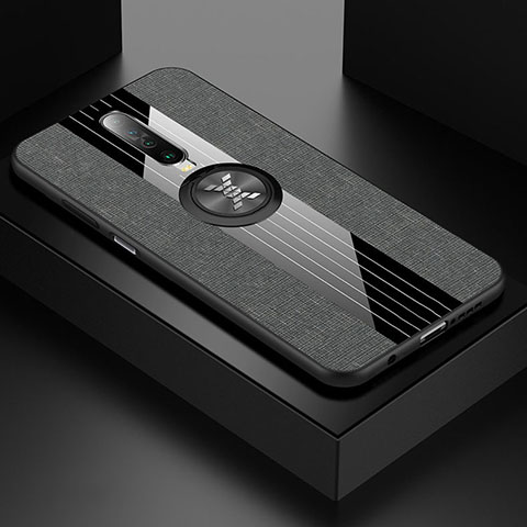 Silikon Hülle Handyhülle Ultra Dünn Schutzhülle Tasche Silikon mit Magnetisch Fingerring Ständer A01 für Xiaomi Poco X2 Grau