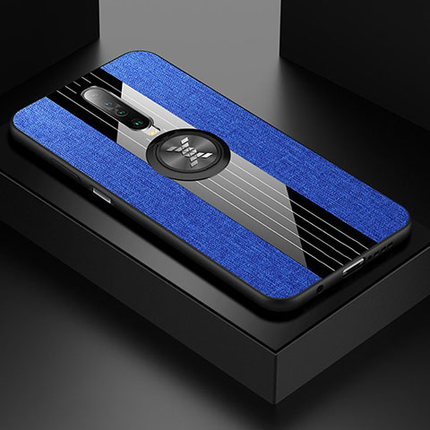 Silikon Hülle Handyhülle Ultra Dünn Schutzhülle Tasche Silikon mit Magnetisch Fingerring Ständer A01 für Xiaomi Redmi K30i 5G Blau