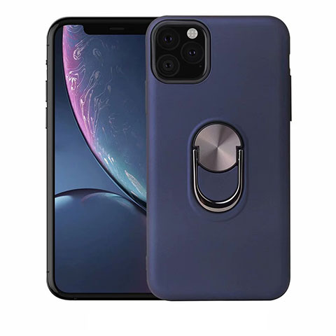 Silikon Hülle Handyhülle Ultra Dünn Schutzhülle Tasche Silikon mit Magnetisch Fingerring Ständer A02 für Apple iPhone 11 Pro Max Blau