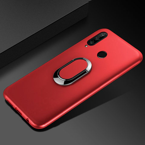 Silikon Hülle Handyhülle Ultra Dünn Schutzhülle Tasche Silikon mit Magnetisch Fingerring Ständer für Huawei Honor 20E Rot