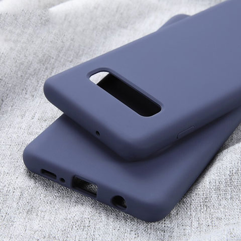 Silikon Hülle Handyhülle Ultra Dünn Schutzhülle Tasche U01 für Samsung Galaxy S10 Plus Blau