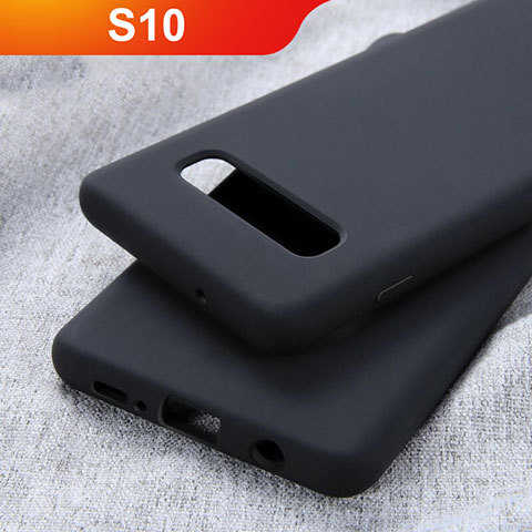 Silikon Hülle Handyhülle Ultra Dünn Schutzhülle Tasche U01 für Samsung Galaxy S10 Schwarz