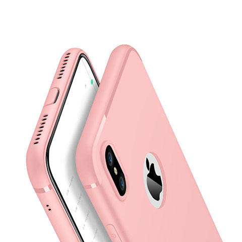 Silikon Hülle Handyhülle Ultra Dünn Schutzhülle Tasche V01 für Apple iPhone Xs Rosegold