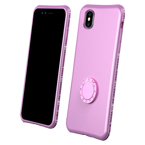 Silikon Hülle Handyhülle Ultra Dünn Schutzhülle Tasche Vorder und Rückseite 360 Grad für Apple iPhone Xs Rosa