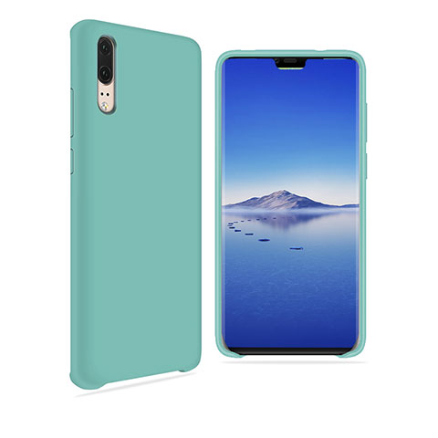 Silikon Hülle Handyhülle Ultra Dünn Schutzhülle Tasche Vorder und Rückseite 360 Grad für Huawei P20 Cyan