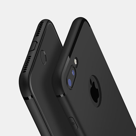 Silikon Hülle Handyhülle Ultra Dünn Schutzhülle Z05 für Apple iPhone 7 Plus Schwarz