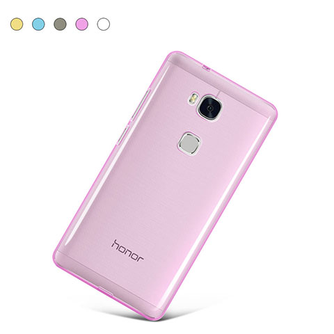 Silikon Hülle Handyhülle Ultradünn Tasche Durchsichtig Transparent für Huawei Honor 5X Rosa