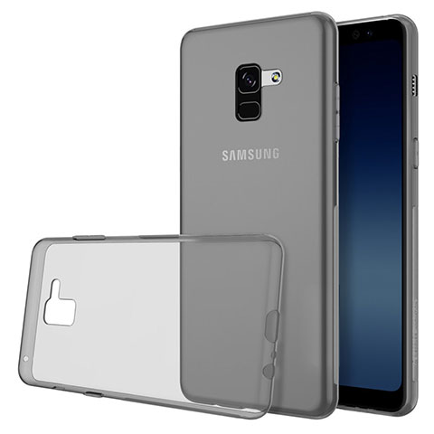 Silikon Hülle Handyhülle Ultradünn Tasche Durchsichtig Transparent für Samsung Galaxy A8 (2018) A530F Grau