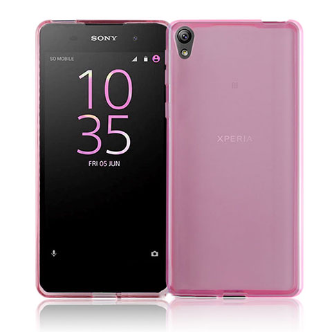 Silikon Hülle Handyhülle Ultradünn Tasche Durchsichtig Transparent für Sony Xperia E5 Rosa