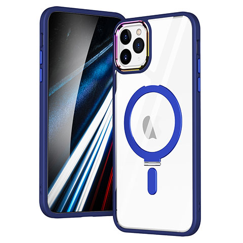 Silikon Hülle Handyhülle Ultradünn Tasche mit Mag-Safe Magnetic Magnetisch Durchsichtig Transparent SD1 für Apple iPhone 11 Pro Blau