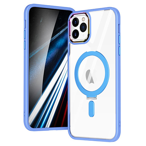 Silikon Hülle Handyhülle Ultradünn Tasche mit Mag-Safe Magnetic Magnetisch Durchsichtig Transparent SD1 für Apple iPhone 11 Pro Hellblau