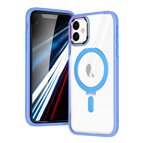 Silikon Hülle Handyhülle Ultradünn Tasche mit Mag-Safe Magnetic Magnetisch Durchsichtig Transparent SD1 für Apple iPhone 12 Hellblau