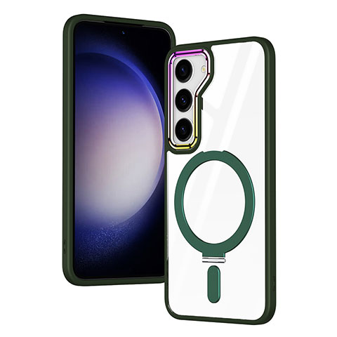 Silikon Hülle Handyhülle Ultradünn Tasche mit Mag-Safe Magnetic Magnetisch Durchsichtig Transparent SD1 für Samsung Galaxy S23 5G Grün
