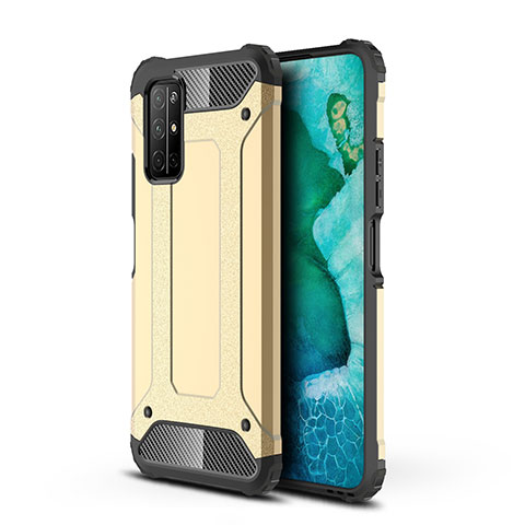 Silikon Hülle Handyhülle und Kunststoff Schutzhülle Hartschalen Tasche für Huawei Honor 30S Gold