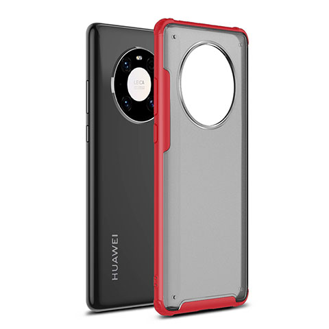 Silikon Hülle Handyhülle und Kunststoff Schutzhülle Hartschalen Tasche für Huawei Mate 40 Pro Rot