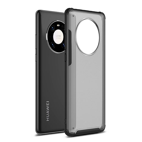 Silikon Hülle Handyhülle und Kunststoff Schutzhülle Hartschalen Tasche für Huawei Mate 40 Pro Schwarz