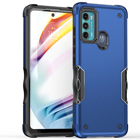 Silikon Hülle Handyhülle und Kunststoff Schutzhülle Hartschalen Tasche für Motorola Moto Edge 20 Lite 5G Blau