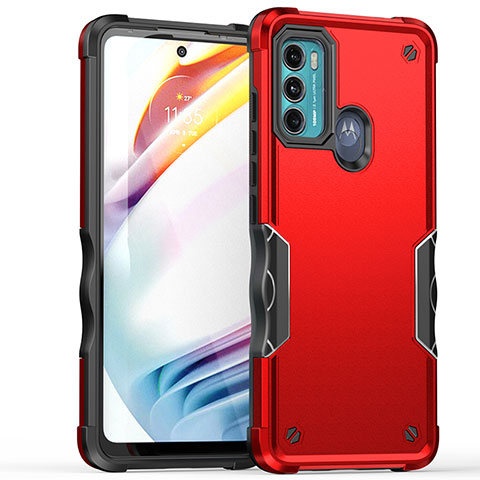 Silikon Hülle Handyhülle und Kunststoff Schutzhülle Hartschalen Tasche für Motorola Moto Edge 20 Lite 5G Rot